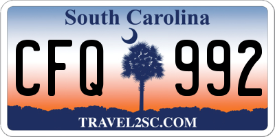 SC license plate CFQ992