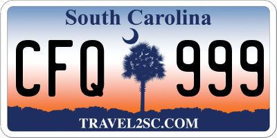 SC license plate CFQ999