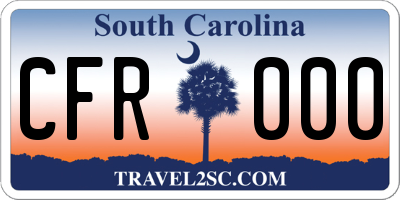 SC license plate CFR000
