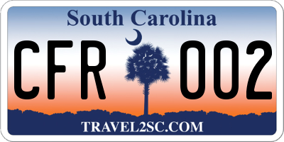 SC license plate CFR002