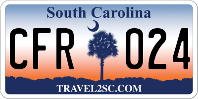 SC license plate CFR024