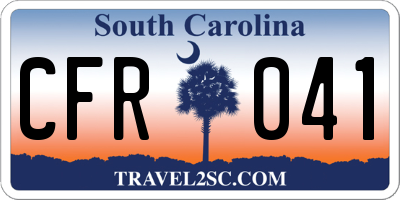 SC license plate CFR041