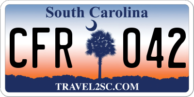 SC license plate CFR042