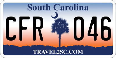 SC license plate CFR046