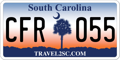 SC license plate CFR055