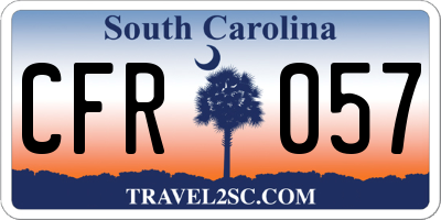 SC license plate CFR057