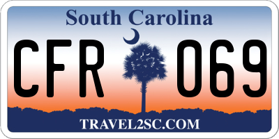 SC license plate CFR069