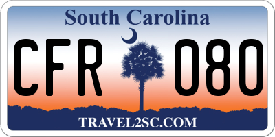 SC license plate CFR080