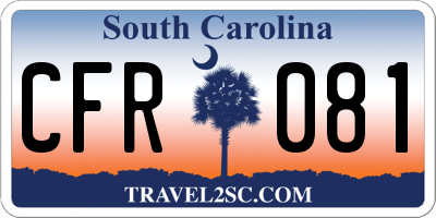 SC license plate CFR081