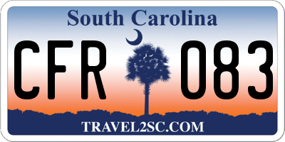 SC license plate CFR083