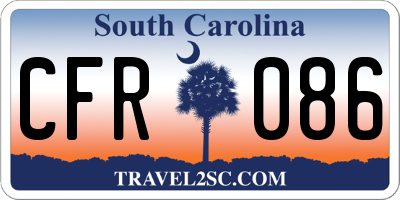 SC license plate CFR086