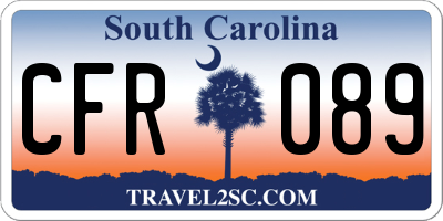 SC license plate CFR089