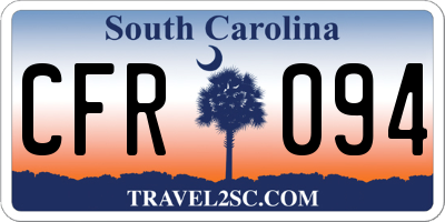 SC license plate CFR094