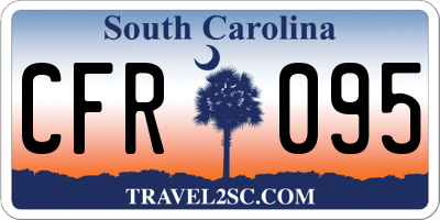 SC license plate CFR095