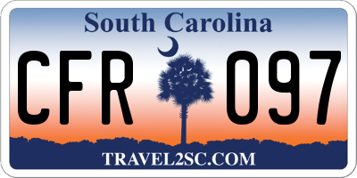 SC license plate CFR097