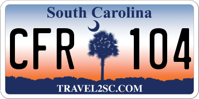 SC license plate CFR104