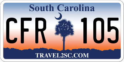 SC license plate CFR105