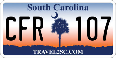 SC license plate CFR107