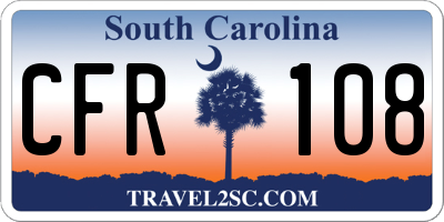 SC license plate CFR108