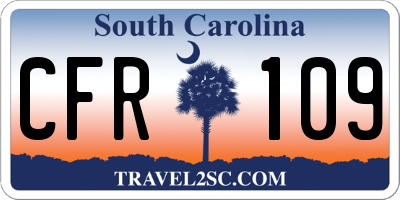 SC license plate CFR109