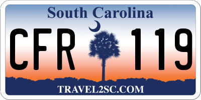 SC license plate CFR119
