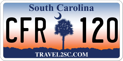 SC license plate CFR120