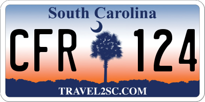 SC license plate CFR124
