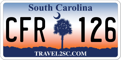 SC license plate CFR126