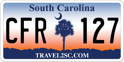 SC license plate CFR127