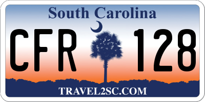 SC license plate CFR128