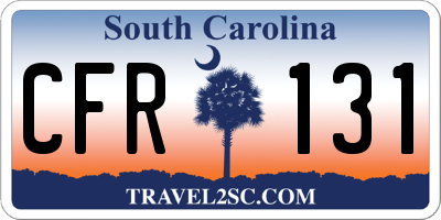 SC license plate CFR131