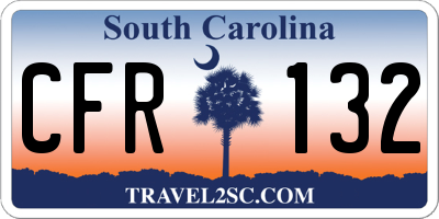 SC license plate CFR132