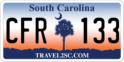 SC license plate CFR133
