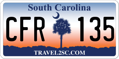 SC license plate CFR135