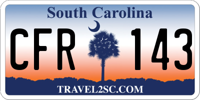 SC license plate CFR143