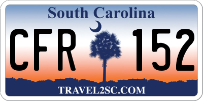 SC license plate CFR152