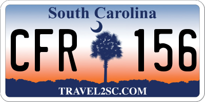 SC license plate CFR156