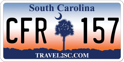 SC license plate CFR157