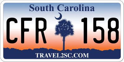 SC license plate CFR158