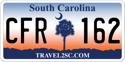 SC license plate CFR162