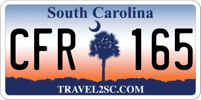 SC license plate CFR165