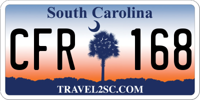 SC license plate CFR168