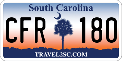 SC license plate CFR180