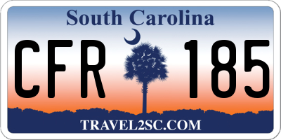 SC license plate CFR185