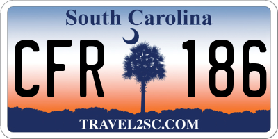 SC license plate CFR186