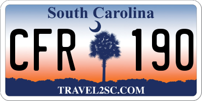 SC license plate CFR190