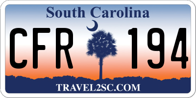 SC license plate CFR194