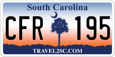 SC license plate CFR195