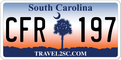 SC license plate CFR197