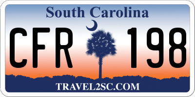 SC license plate CFR198